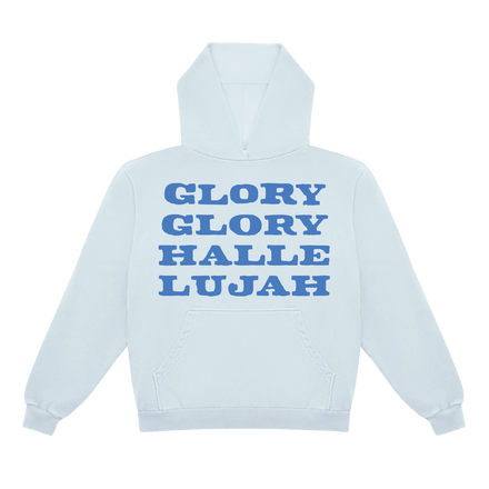 'GLORY GLORY HALLELUJAH' Powder Blue Hoodie