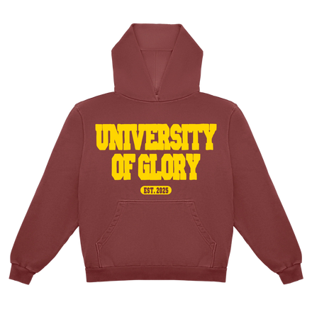 'UNIVERSITY OF GLORY' Crimson Hoodie