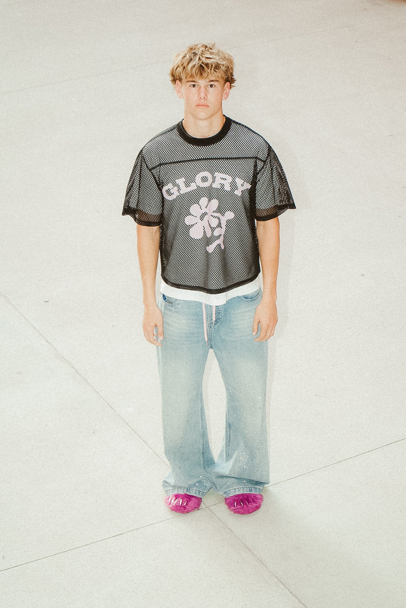 'GLORIA' Bubblegum Mesh Jersey