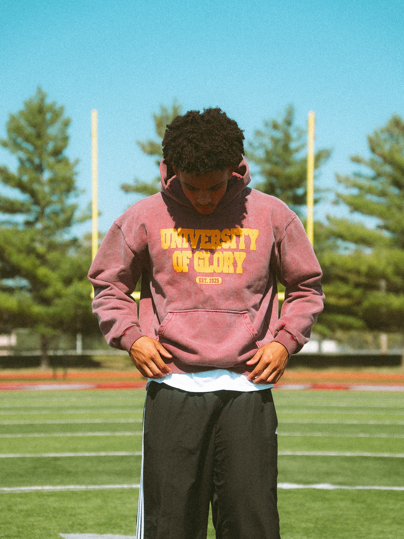 'UNIVERSITY OF GLORY' Crimson Hoodie