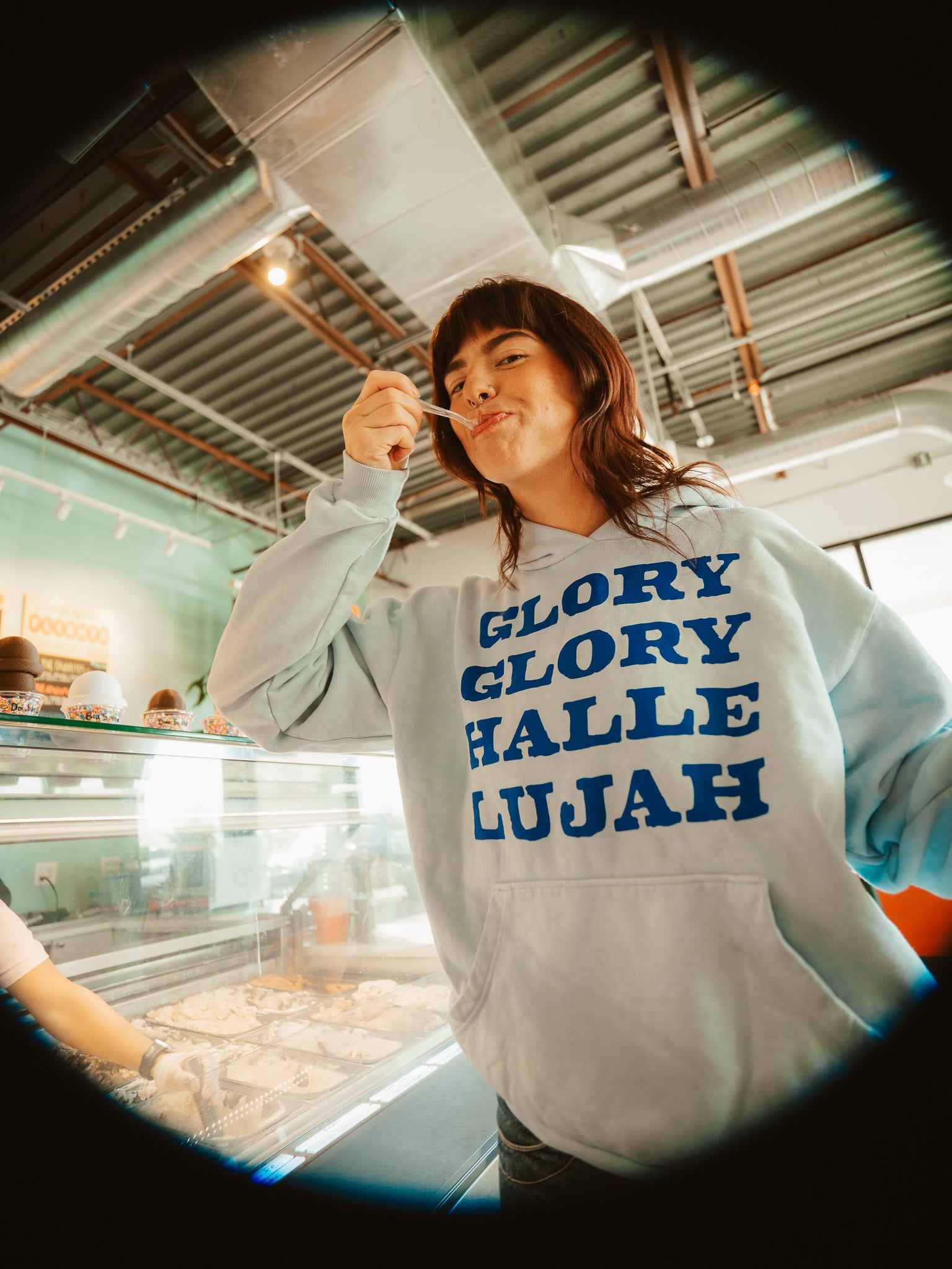 'GLORY GLORY HALLELUJAH' Powder Blue Hoodie