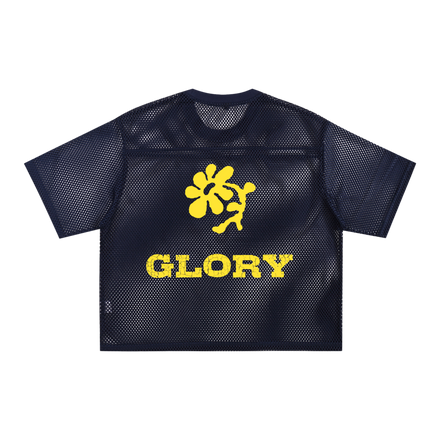 'GLORIA' Navy Mesh Jersey