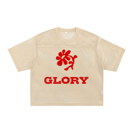 'Gloria' Cream Mesh Jersey